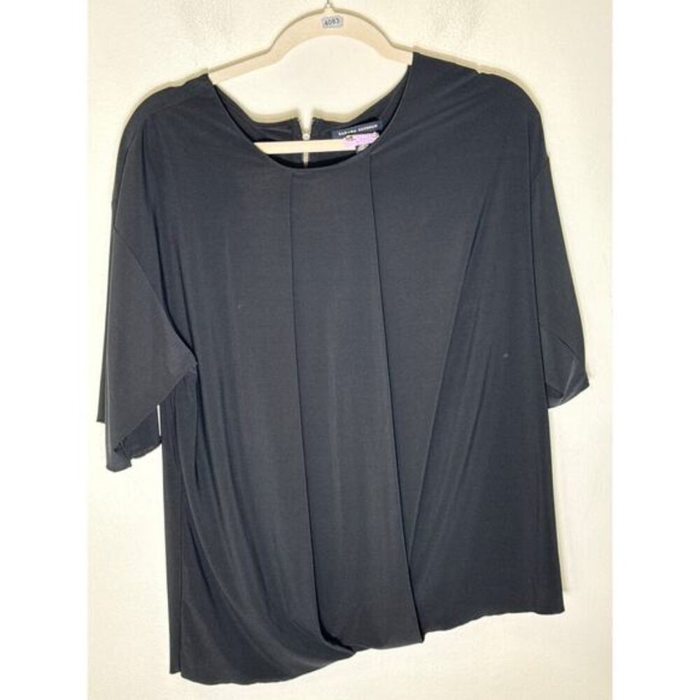 Banana Republic Black Half Sleeve Back Zip Blouse Sz M